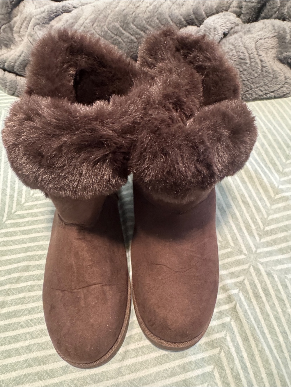 Juicy Couture Brown Faux Fur Cuff Winter Boots